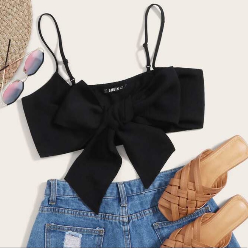 Shein bowtie crop top